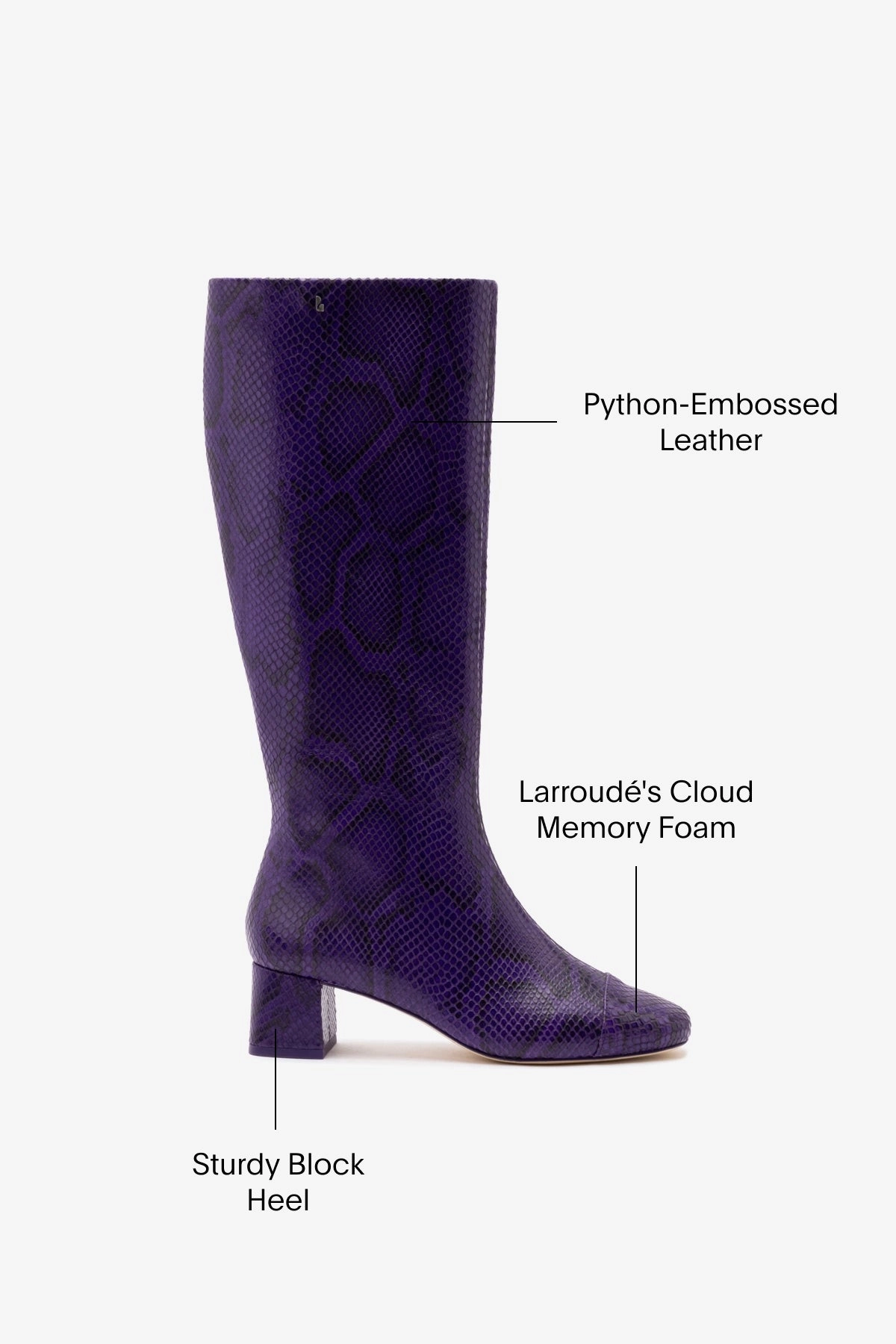 Edie Boot In Eggplant Python Embossed Leather Insulated Urban Traveler Trek Ready