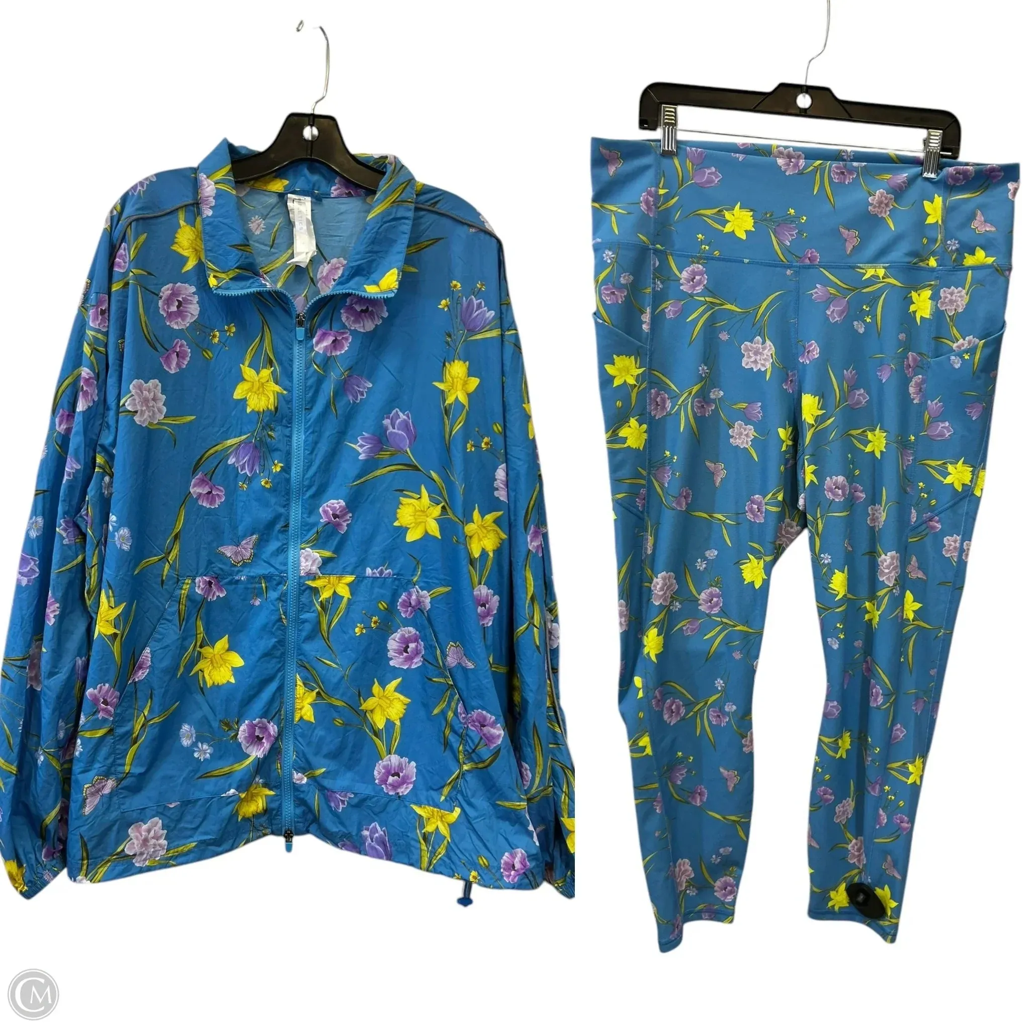 Athletic Pants 2pc By Fabletics In Floral Print, Size: 2x Effortless Look