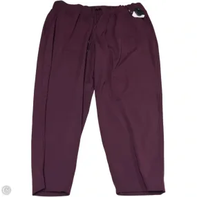 Stylish Look Active Comfort Fit Athletic Pants By Livi Active In Maroon, Size: 1x