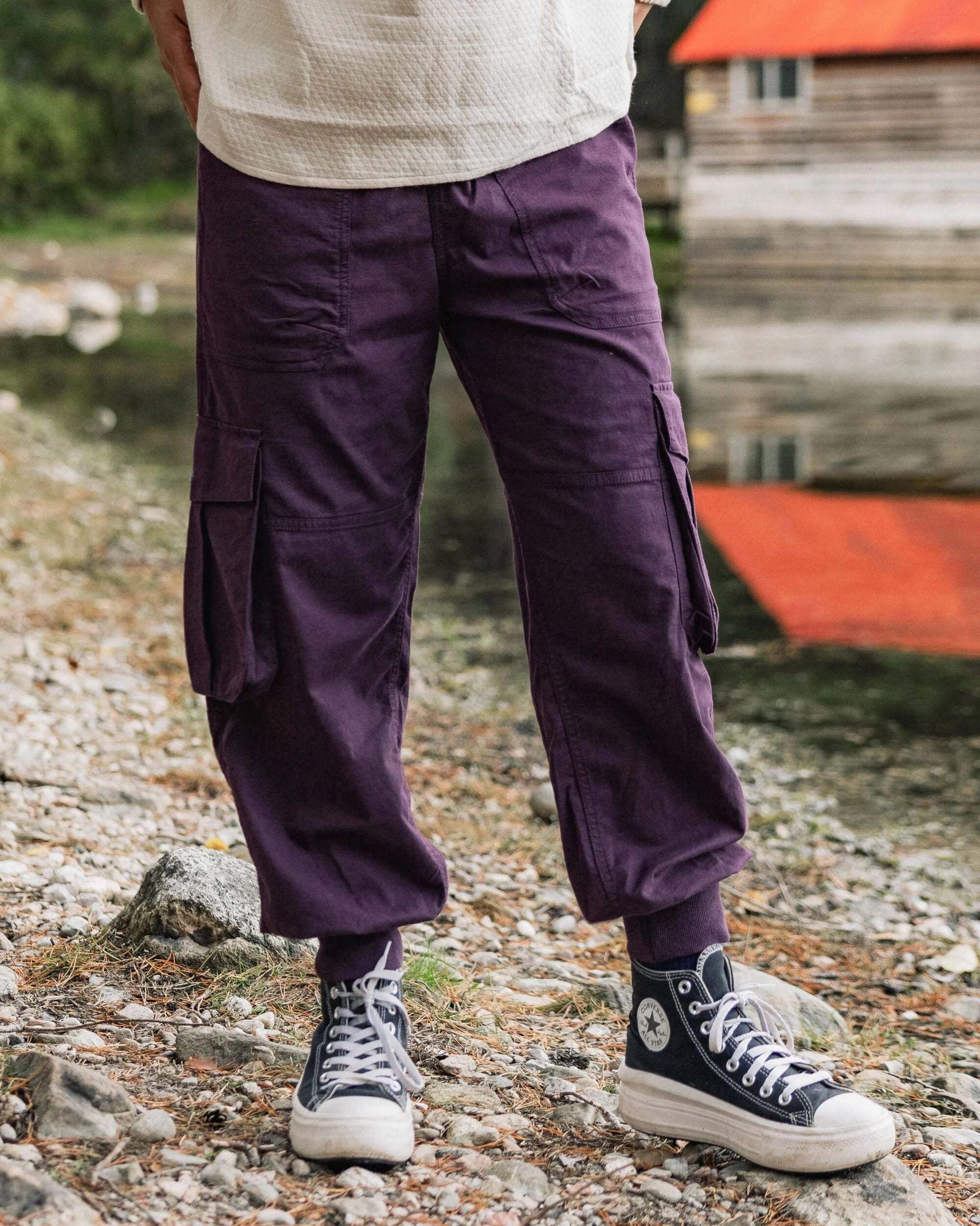 Hydrilla Organic Cotton Trouser - Deep Plum TouchscreenCompatiblePockets