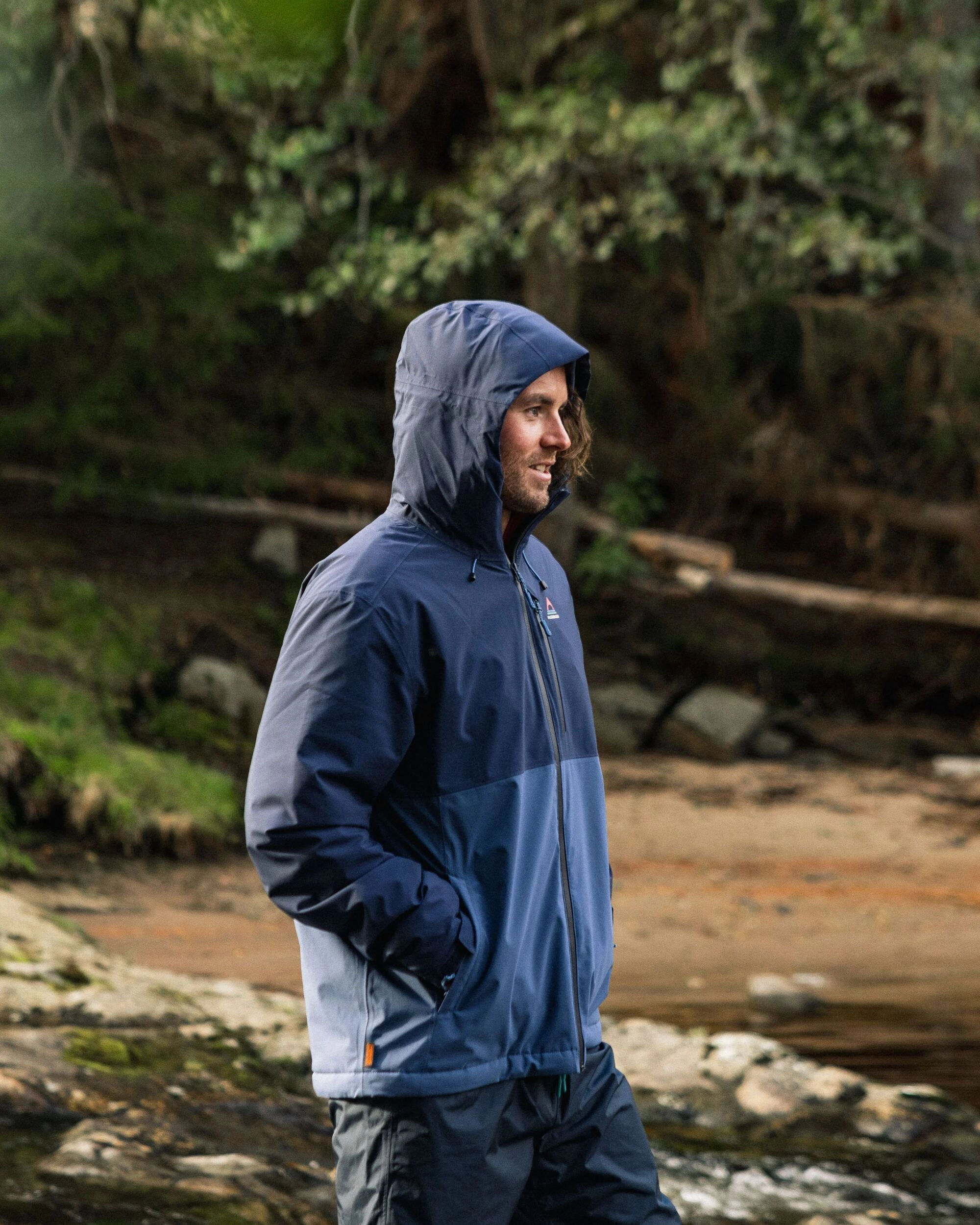 Eclipse Insulated Waterproof Jacket - Rich Navy Zipper Guard Weatherproofing Practical Everyday Fit