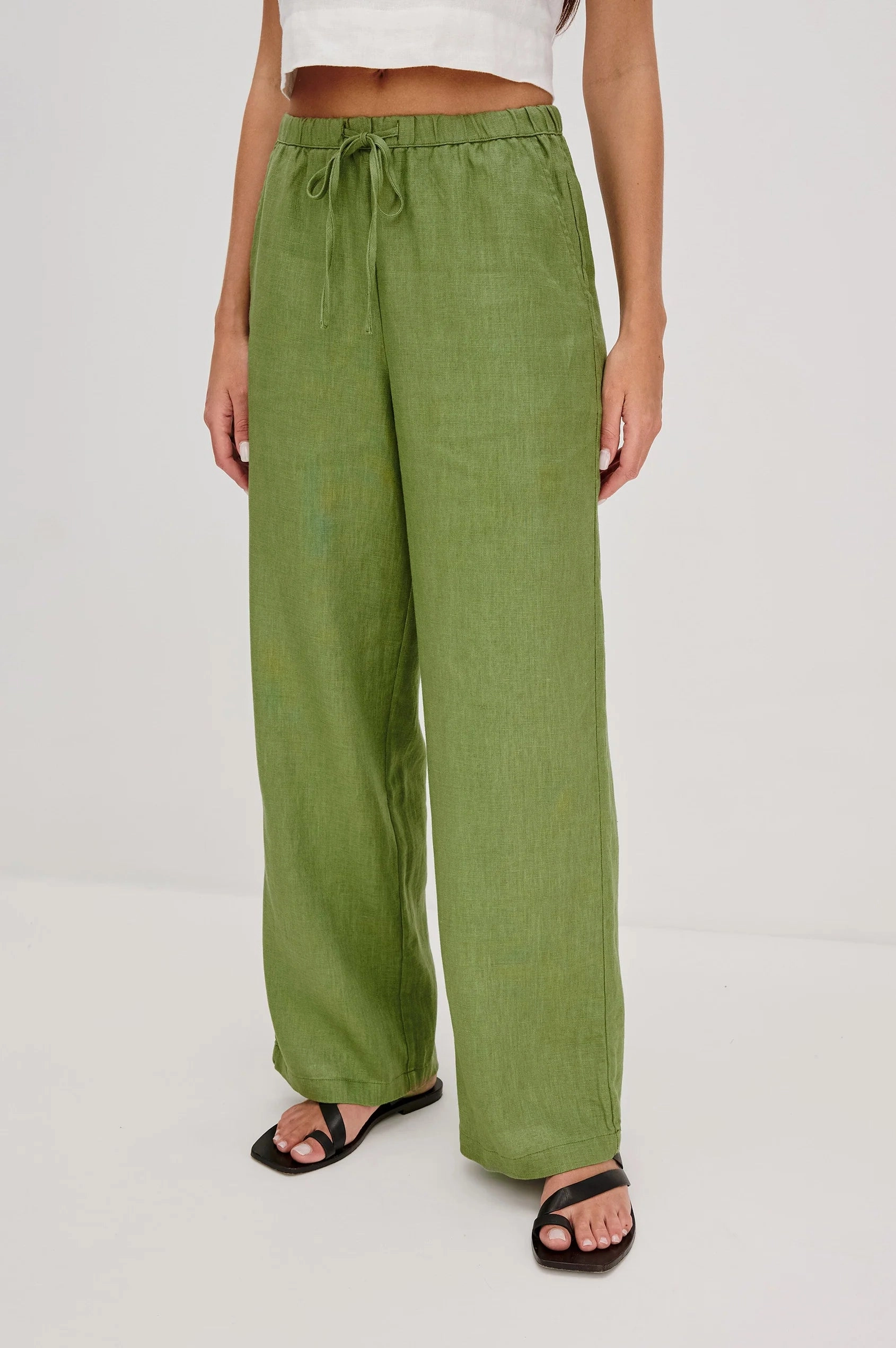 Light Design Sporty Look RAILS Emmie Linen   Trousers in Dill