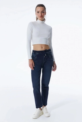 Street Ready Ella Jogger Pant - Dark Blue Denim - L01 27" Inseam