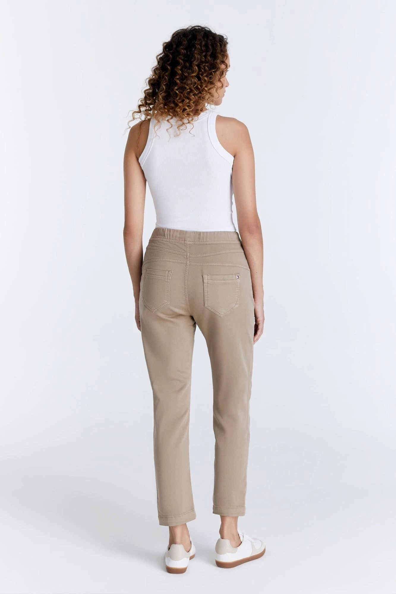 Button front Ella Jogger Pant - Moonrock  - L01 27" Inseam