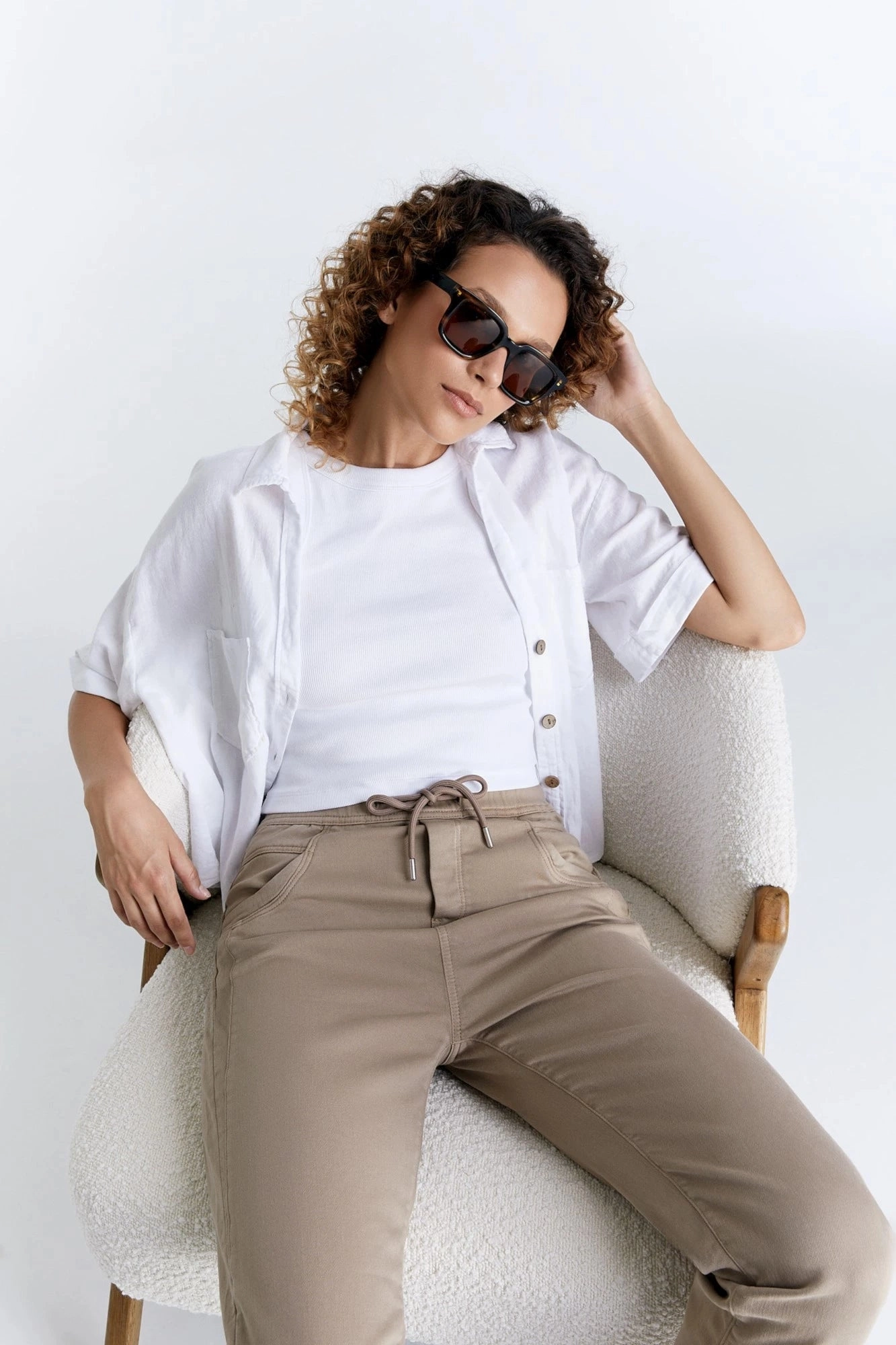 Ella Jogger Pant - Moonrock  - L01 27" Inseam Athletic Flex Wear Active Flex