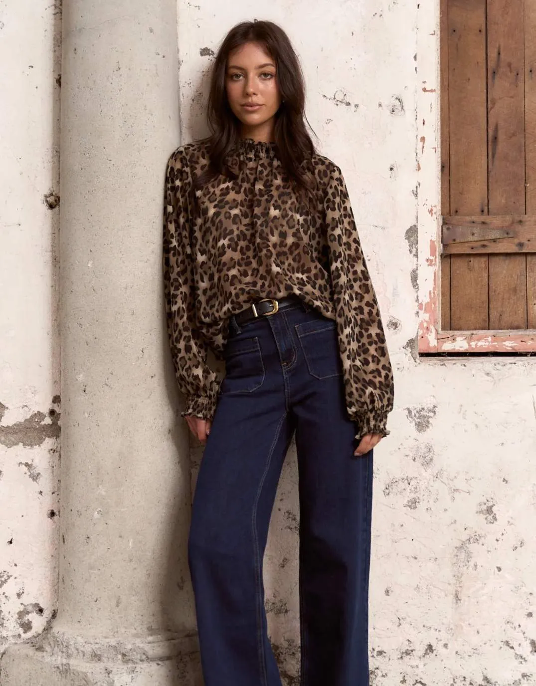 Embrace Top - Leopard Georgette Non Iron Friends Meetup
