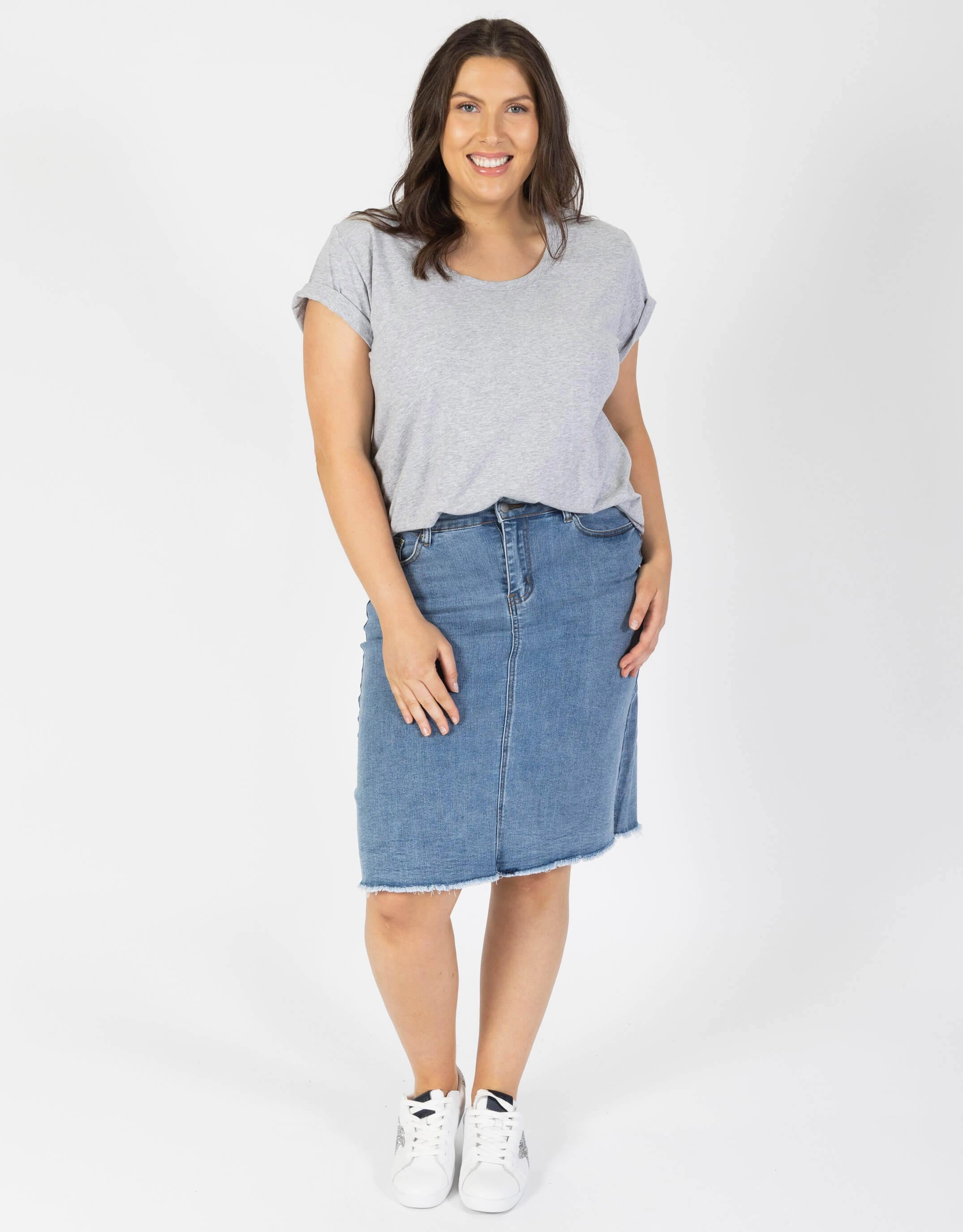 Original Round Neck T-Shirt - Grey Marle Cozy and Comfortable easy to pair