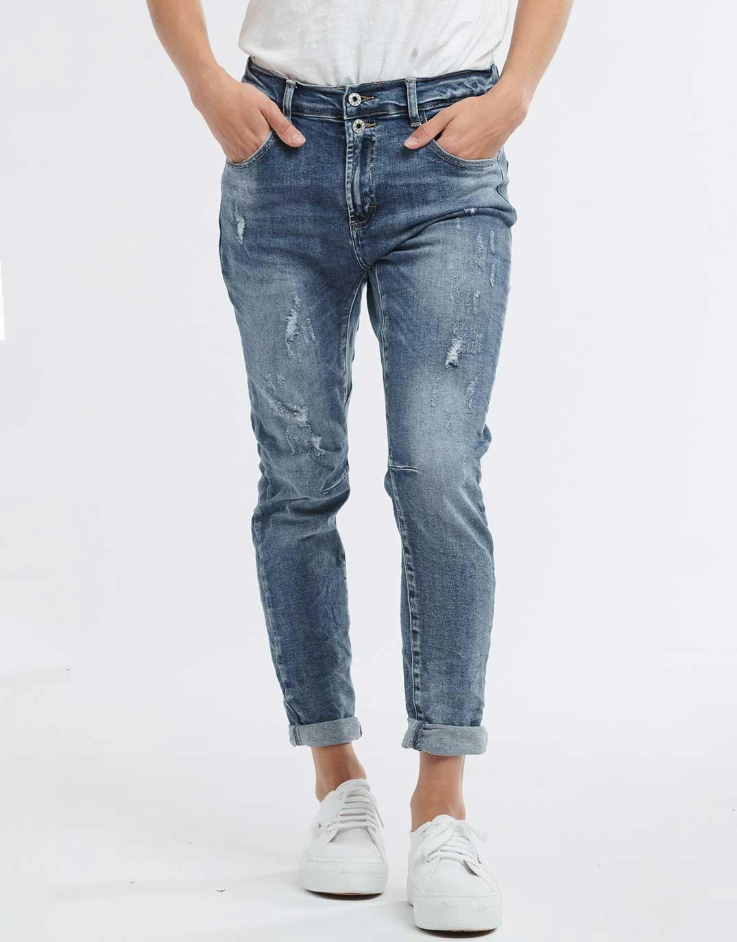 Emma Stretch Jean - Denim Night Out City Walk Minimalist Smooth Loose Versatile