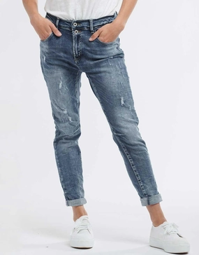 Family Style Casual Work Meeting Suitable Fit Emma Stretch Jean - Denim