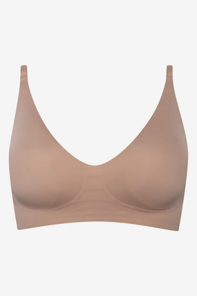 Bonded Bralette Natural Monogrammed seams Scoop neck seams