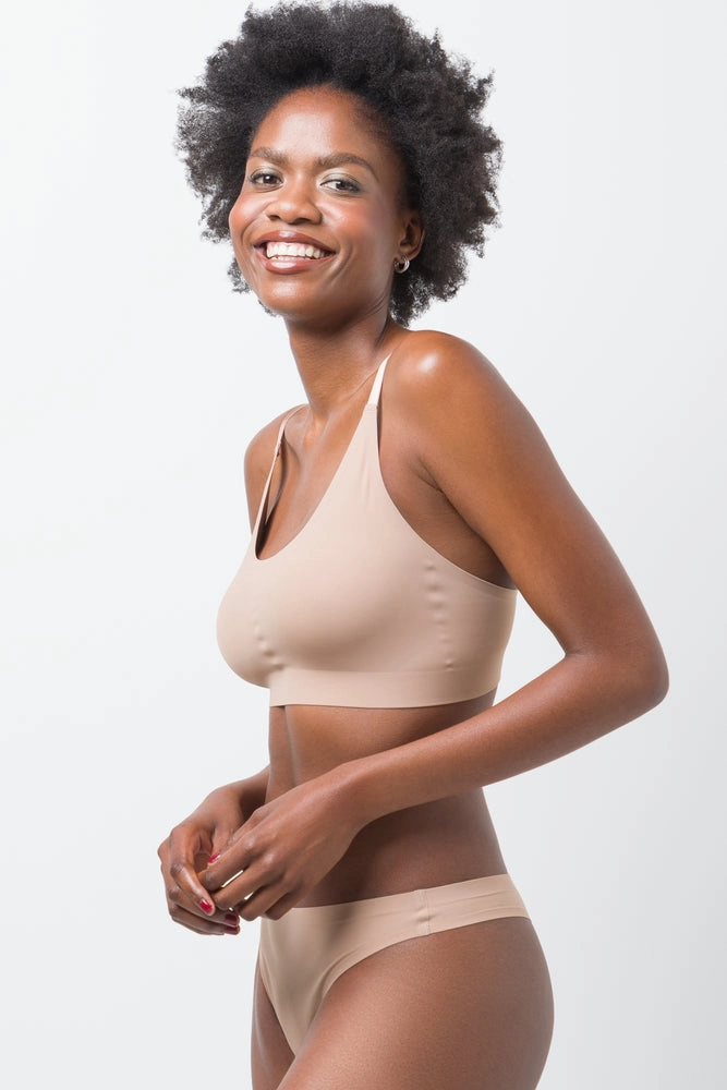Green fitness wear Secure Comfort Bonded Bralette Natural
