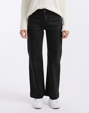 Bobbi 7/8 Denim Jeans - Black Daily Favorite Night Out Traveler Gear Stylish