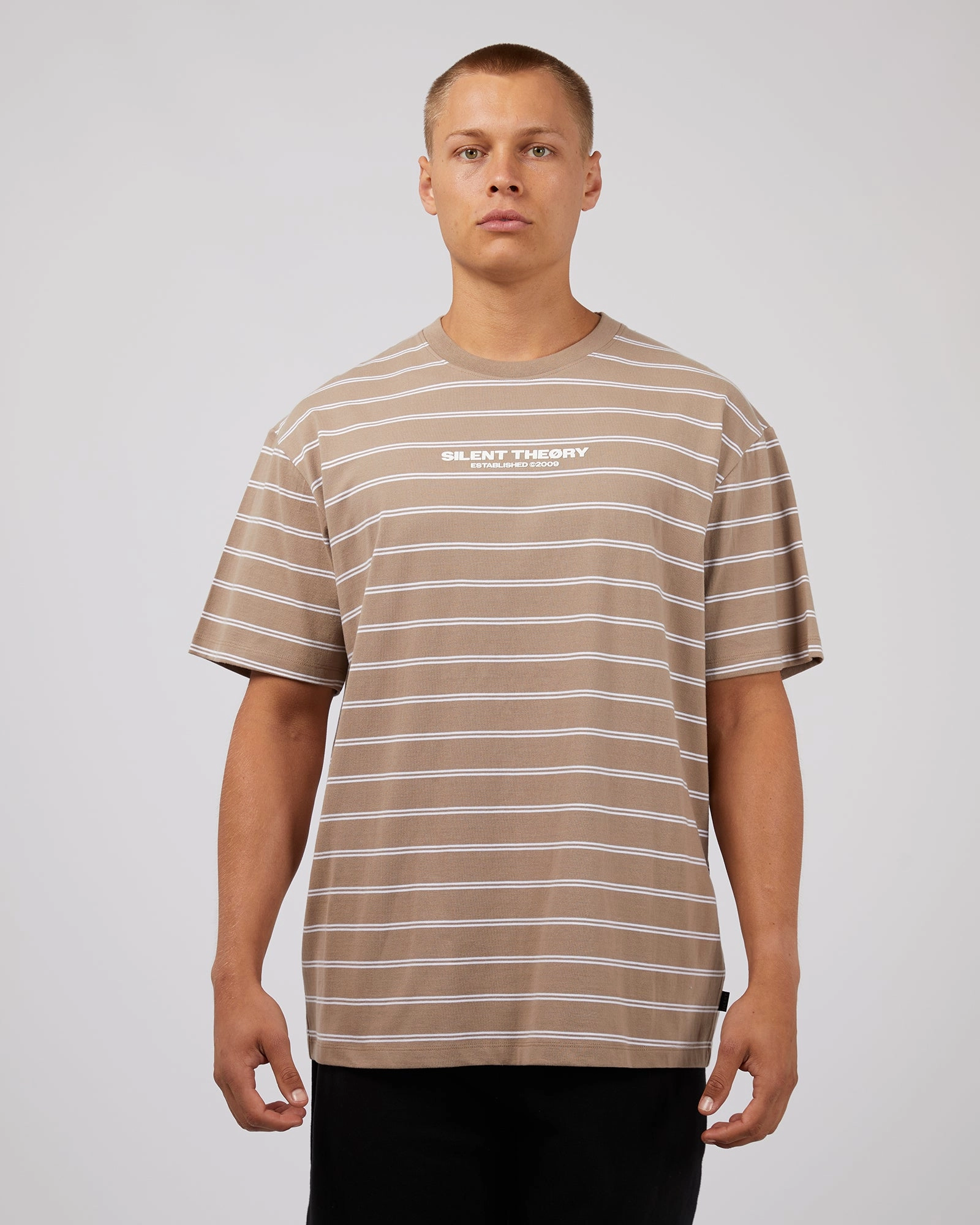 Everyday Comfort Fit Essential Theory Stripe Tee Mushroom