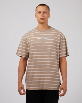 Essential Theory Stripe Tee Mushroom EasyCareMaterial FourWayStretchFabric