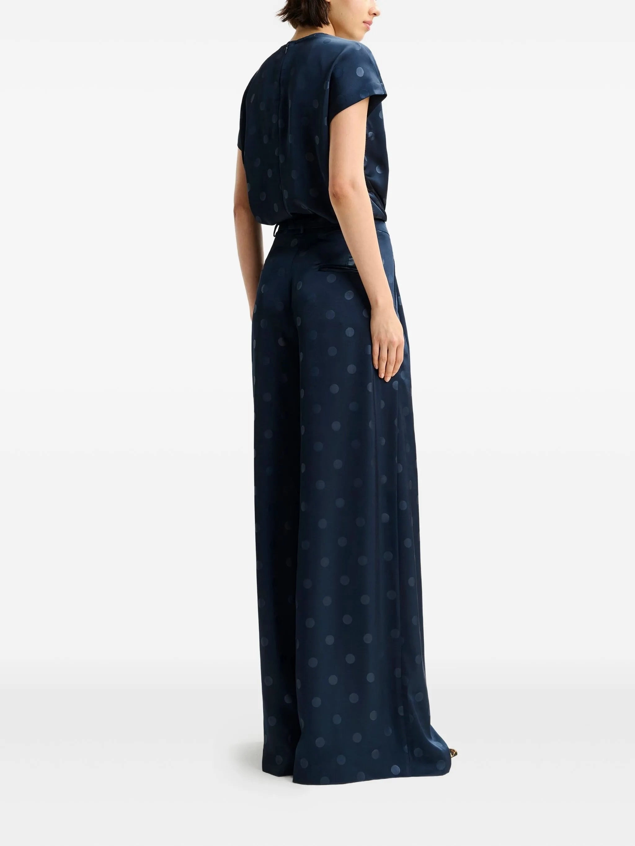 Essentiel Antwerp Ipants in Navy Smooth Texture Layered Look