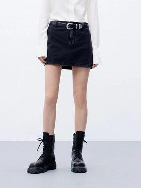 Side Slit Multi Purpose A-line silhouette Denim Skirt