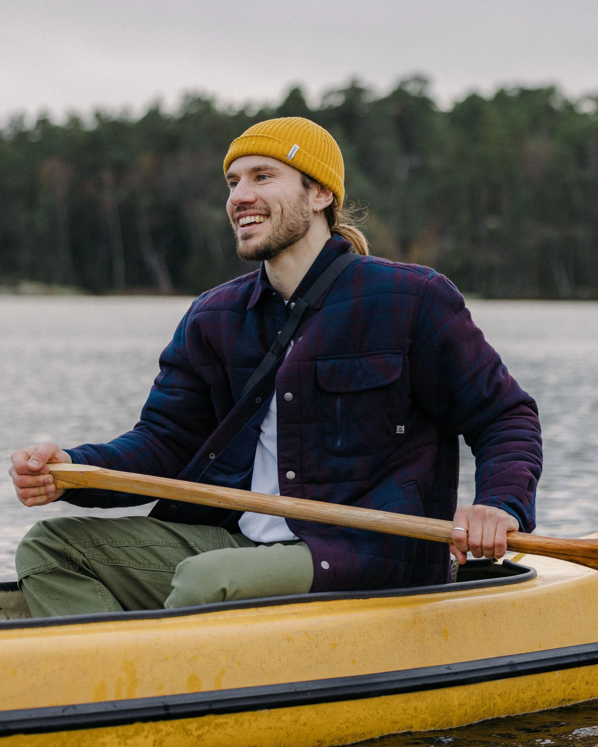 Taranaki Quilted Overshirt - Deep Plum/Deep Navy Check Weight Distribution System