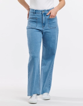 Trendy Sunny Vibes Daily Fashion Eddie 7/8 Jean - Light Wash