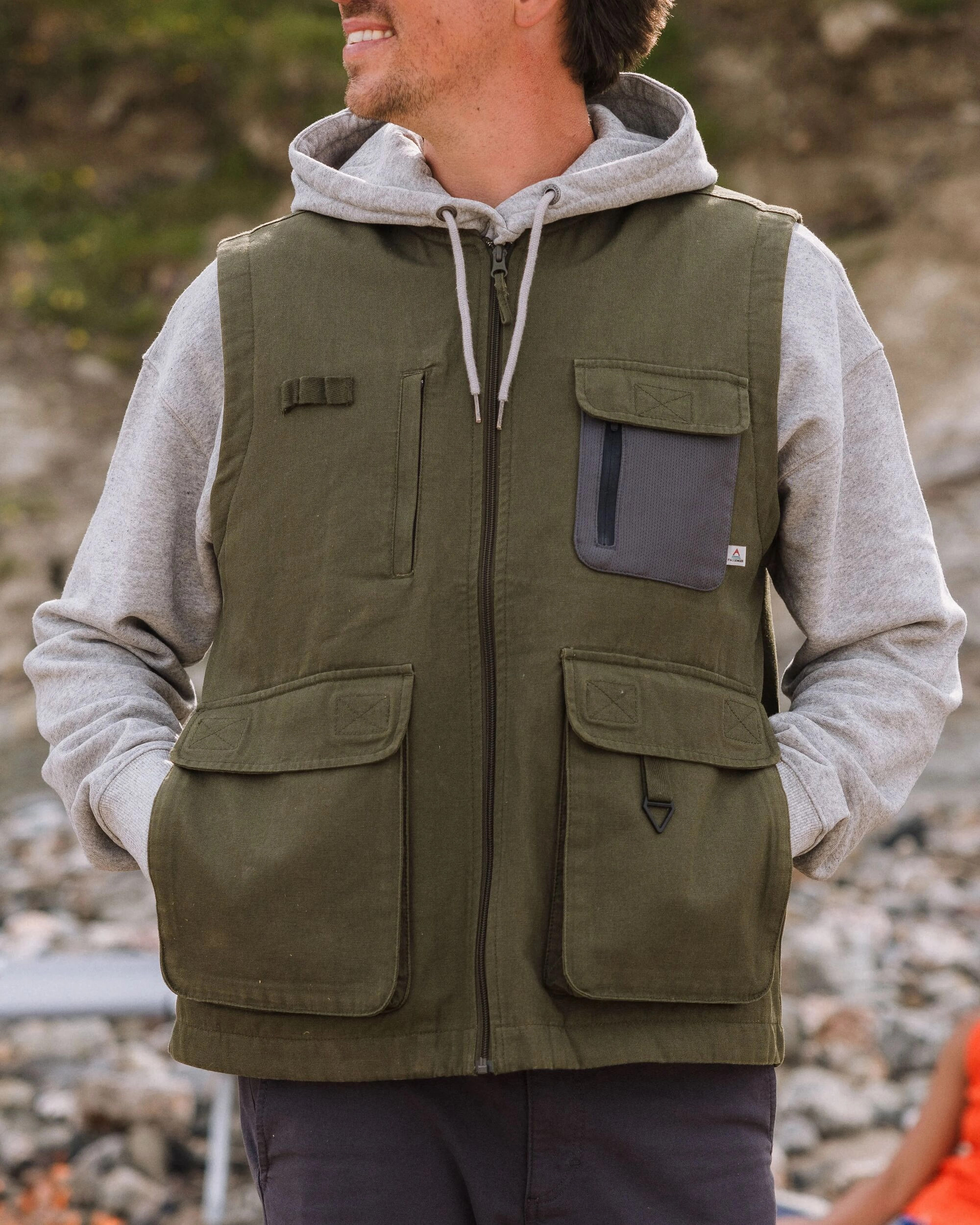 Explorers Organic Cotton Canvas Gilet - Khaki Weekend Ready Look