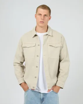 Lace Accent Fade Overshirt Grey