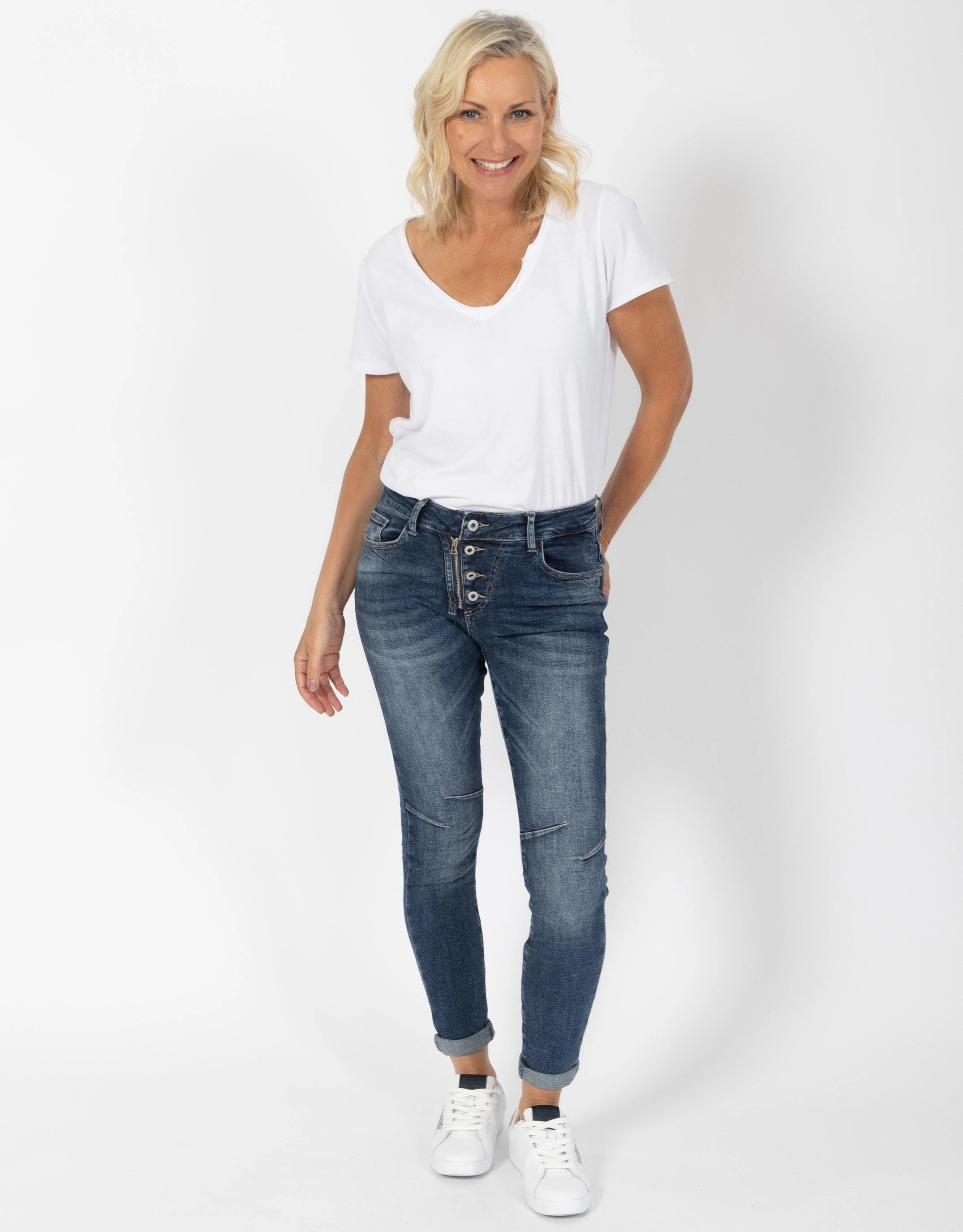 Italian Star Jeans - Blue Denim Neutral Tones