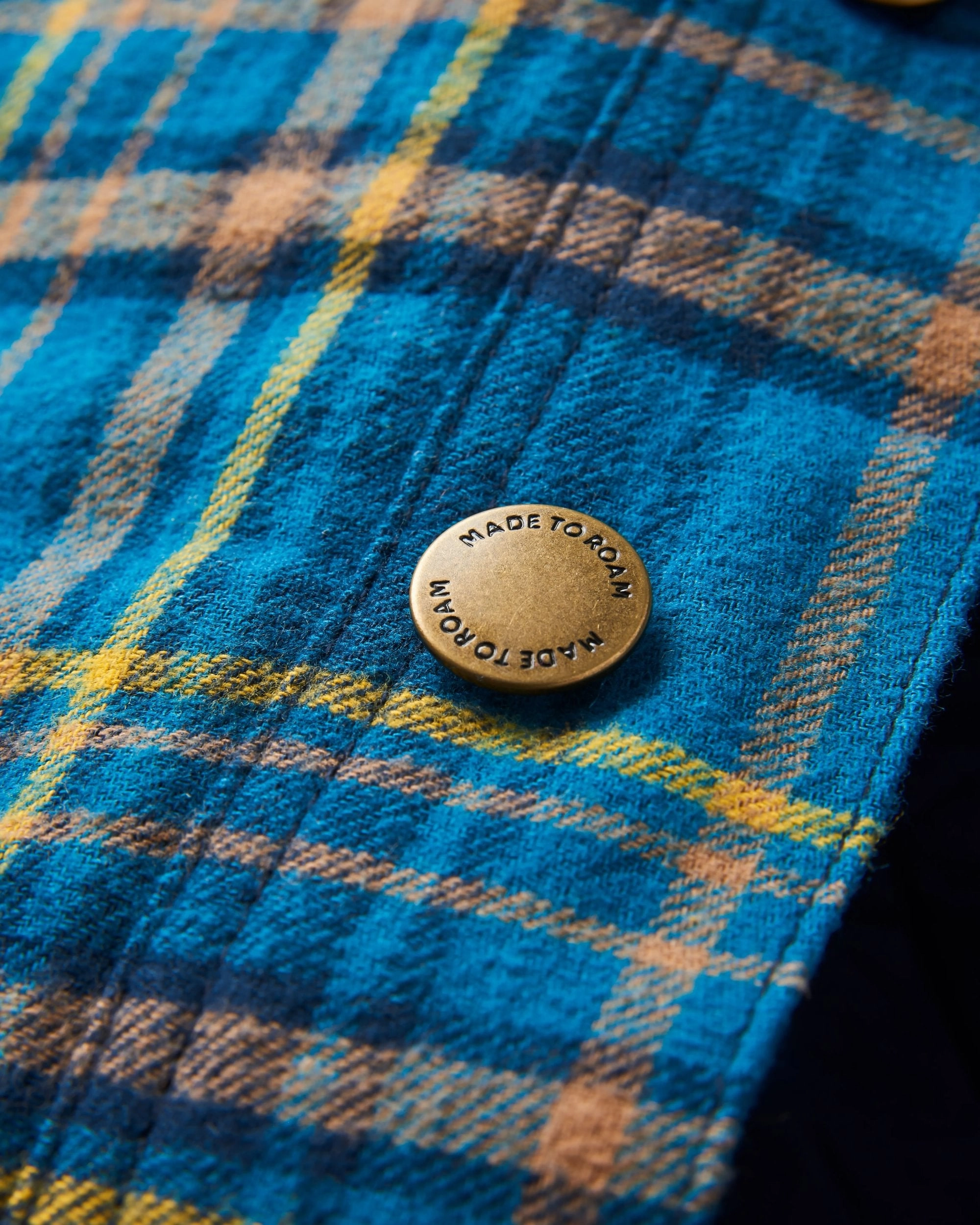 Falcon Organic Cotton Jacket - Tidal Blue Check Light Reflectivity Trim BondedSeams