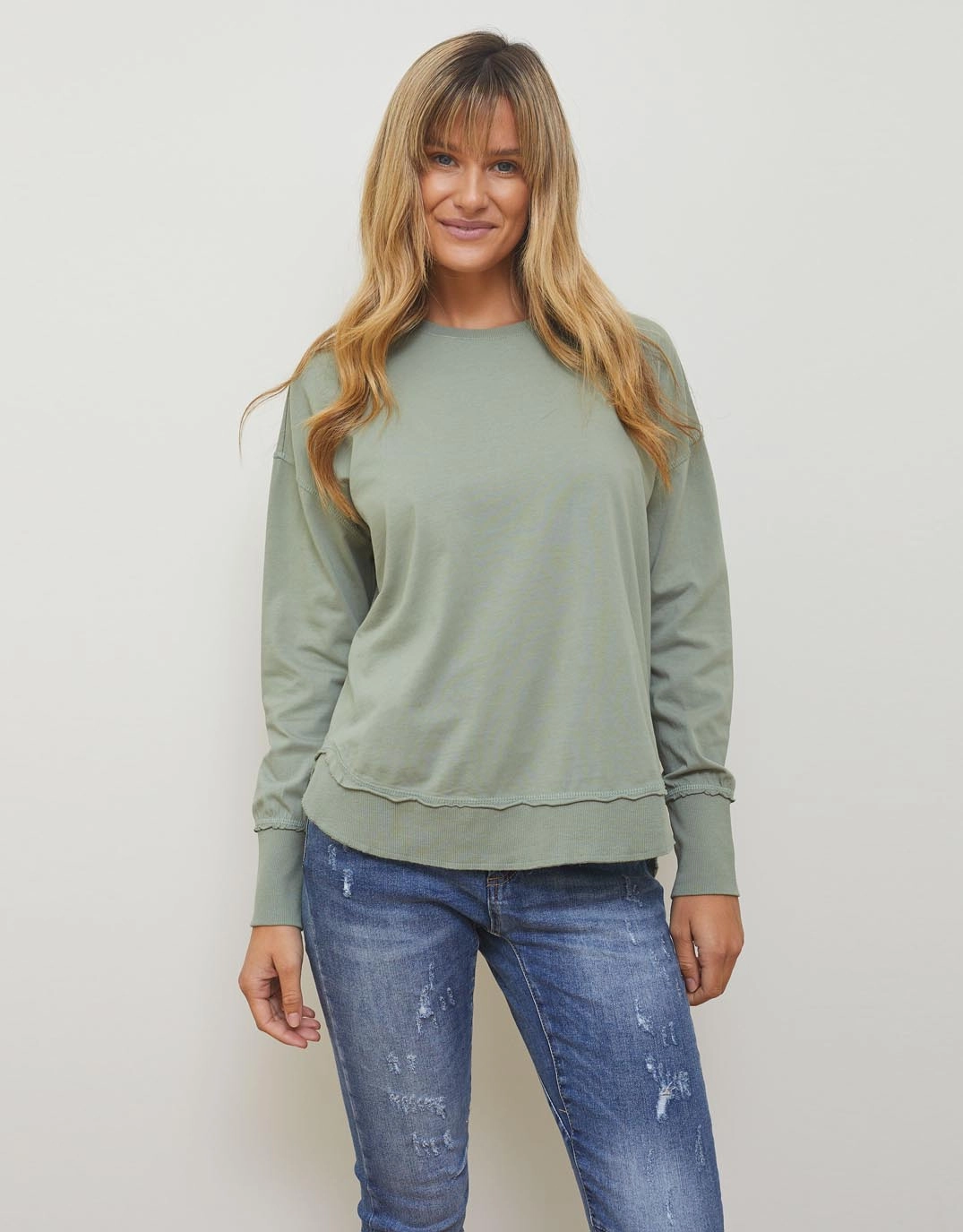 Simple Fashion Minimal Look Farrah Long Sleeve - Sage