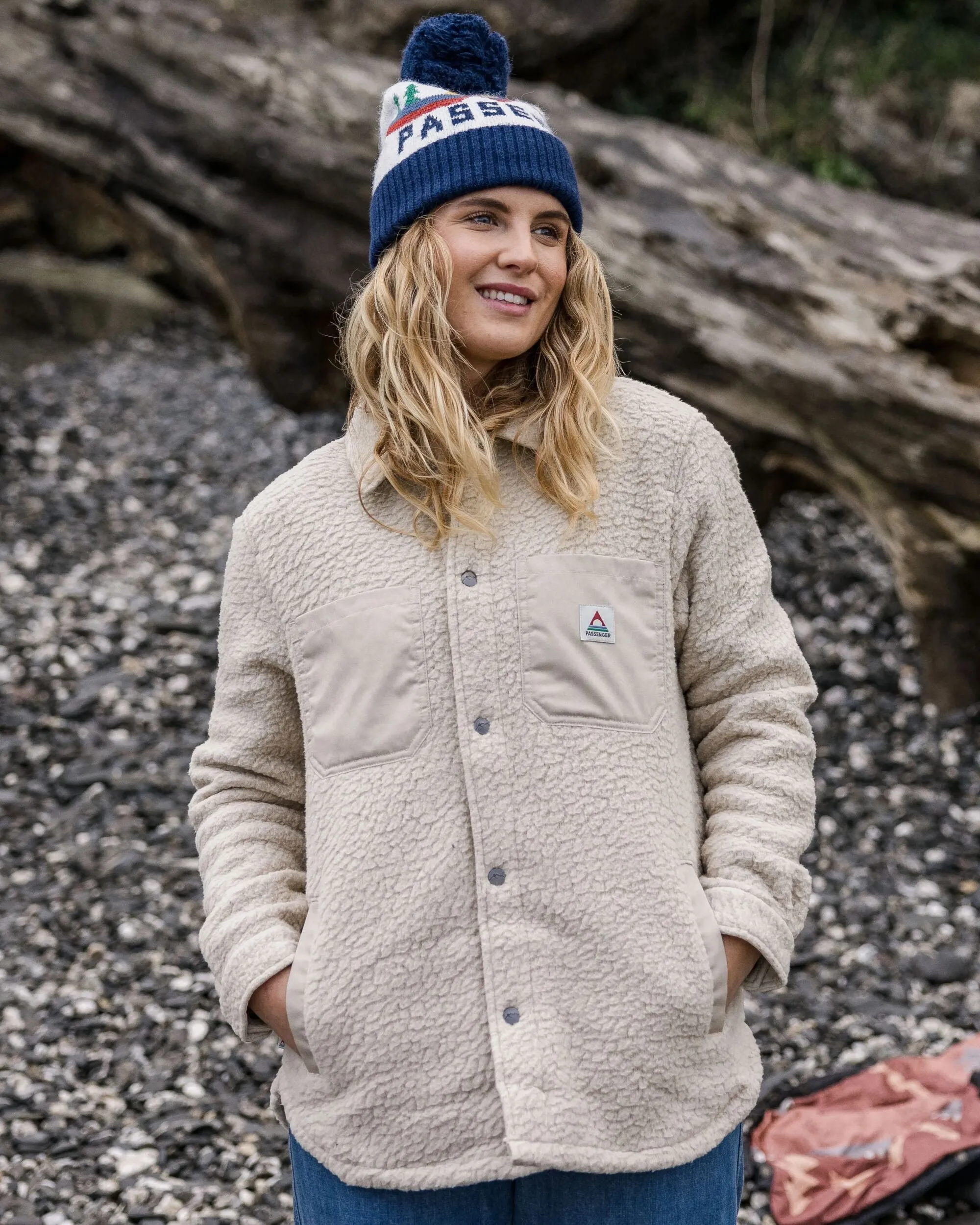 Custom Fit Ultra Soft Interior Rappel Recycled Sherpa Oversized Shirt - Oatmeal