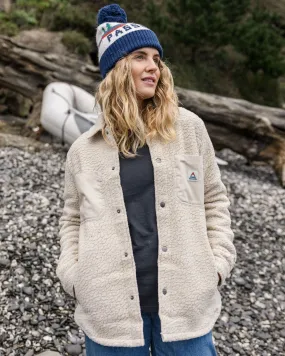 Rappel Recycled Sherpa Oversized Shirt - Oatmeal tall size Patterned Texture