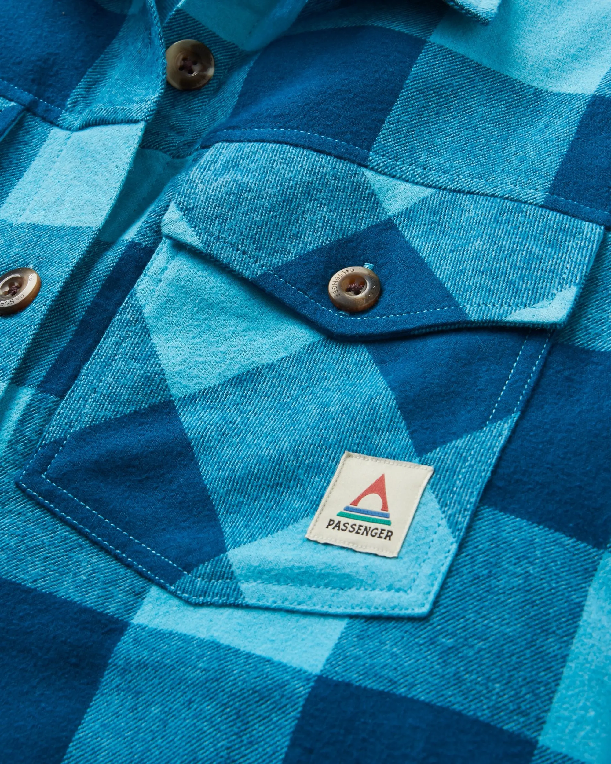 Wrinkle-Free Stella Organic Cotton LS Shirt - Retro Blue Check