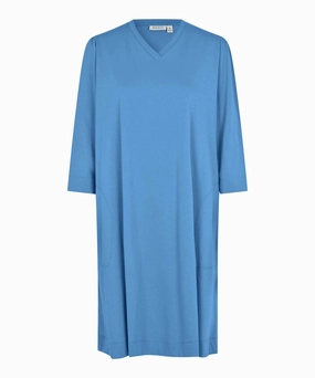 1008934  MaNulene Dress - Blue Bonnet Olive Tone