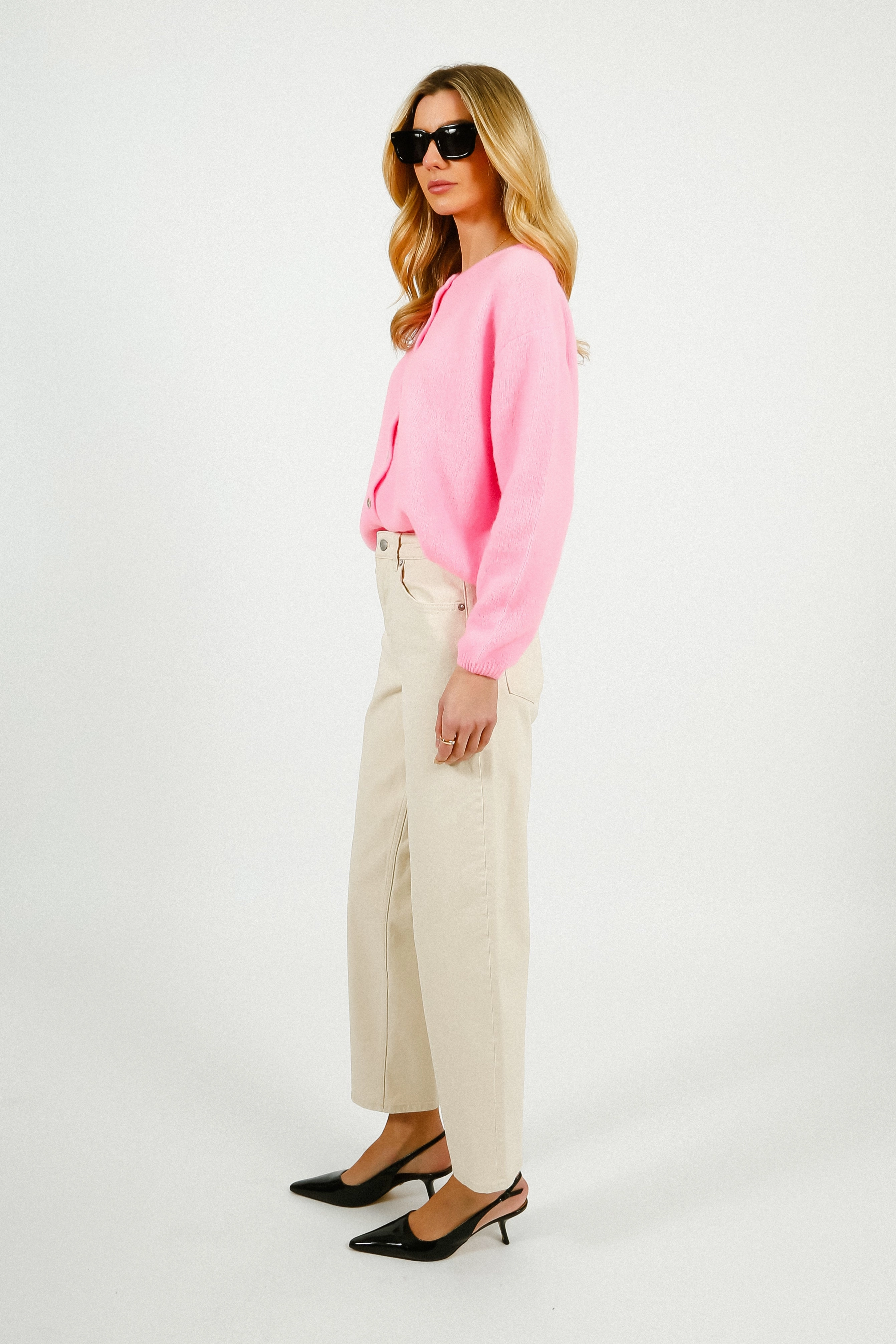 SLF Alice Barrel Leg Jeans in Ecru Layered Look