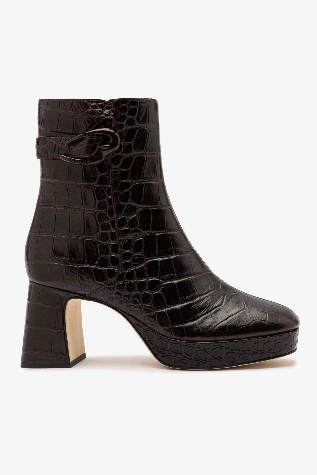 dry surface Dolly Verona Low Boot In Croco Brown Leather