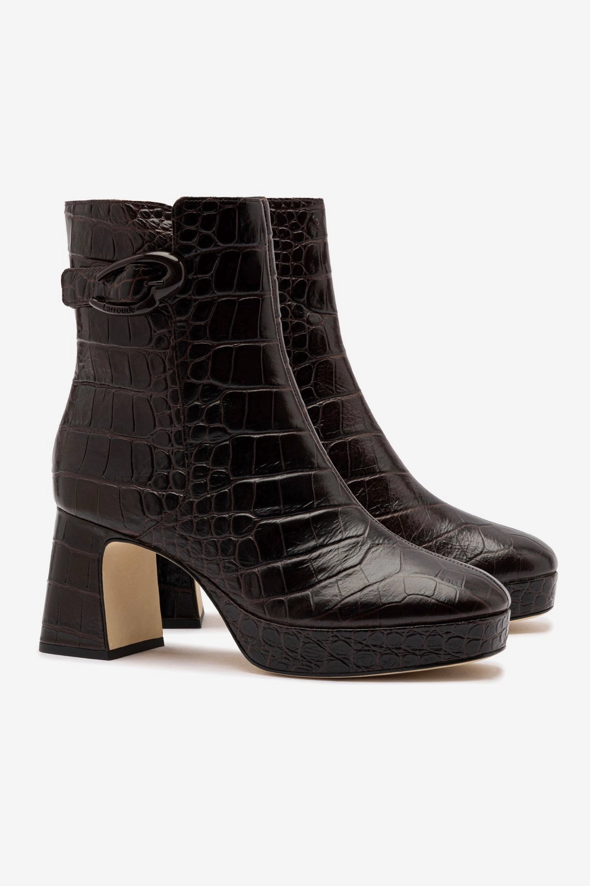 Breathable Weather Resistant User Modern Design Dolly Verona Low Boot In Croco Brown Leather