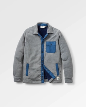 Firelight Sherpa Lined Overshirt - Grey Marl Warm Layer Option Non Irritating Collar