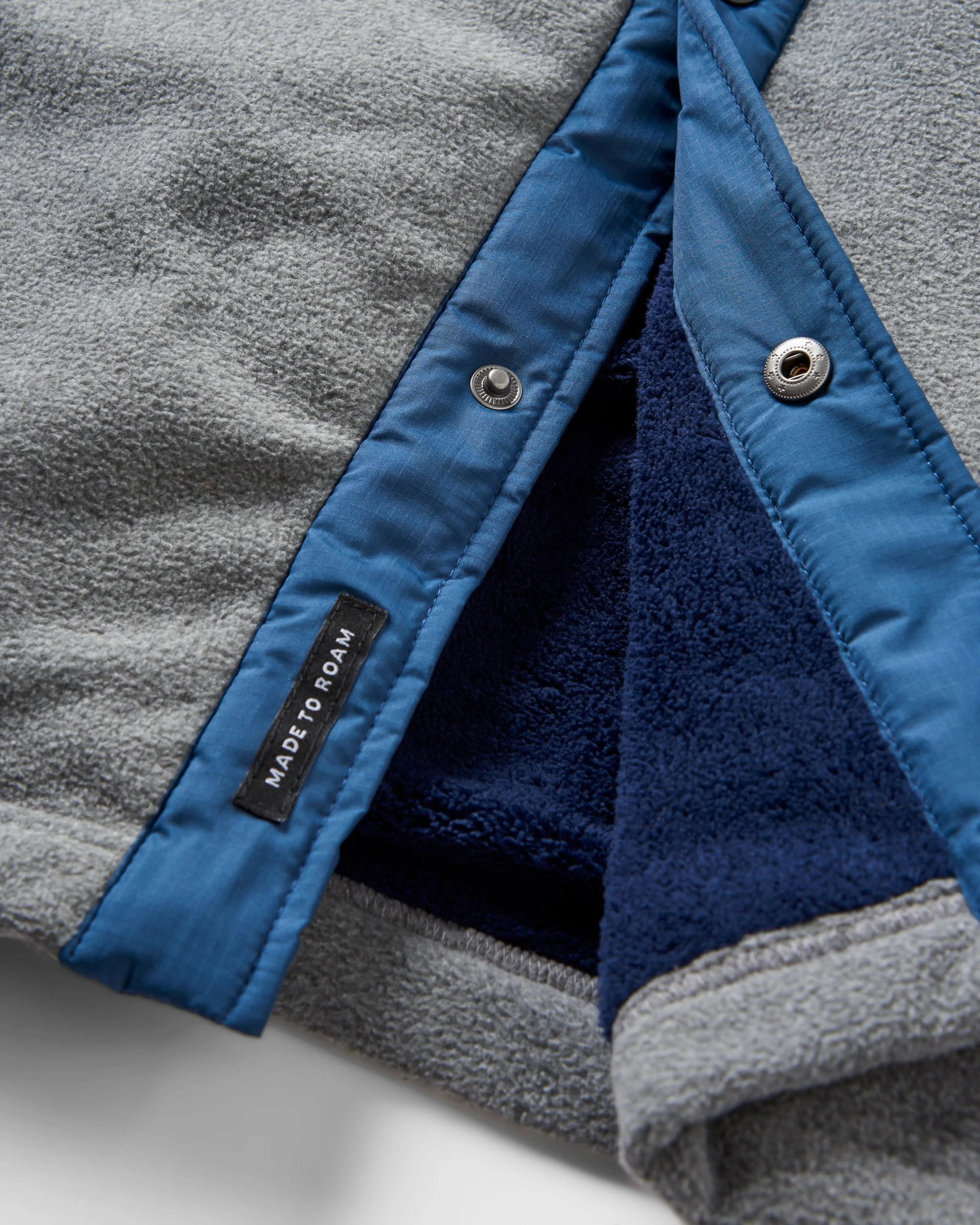 Relaxed Fit Structure Packable Style Firelight Sherpa Lined Overshirt - Grey Marl
