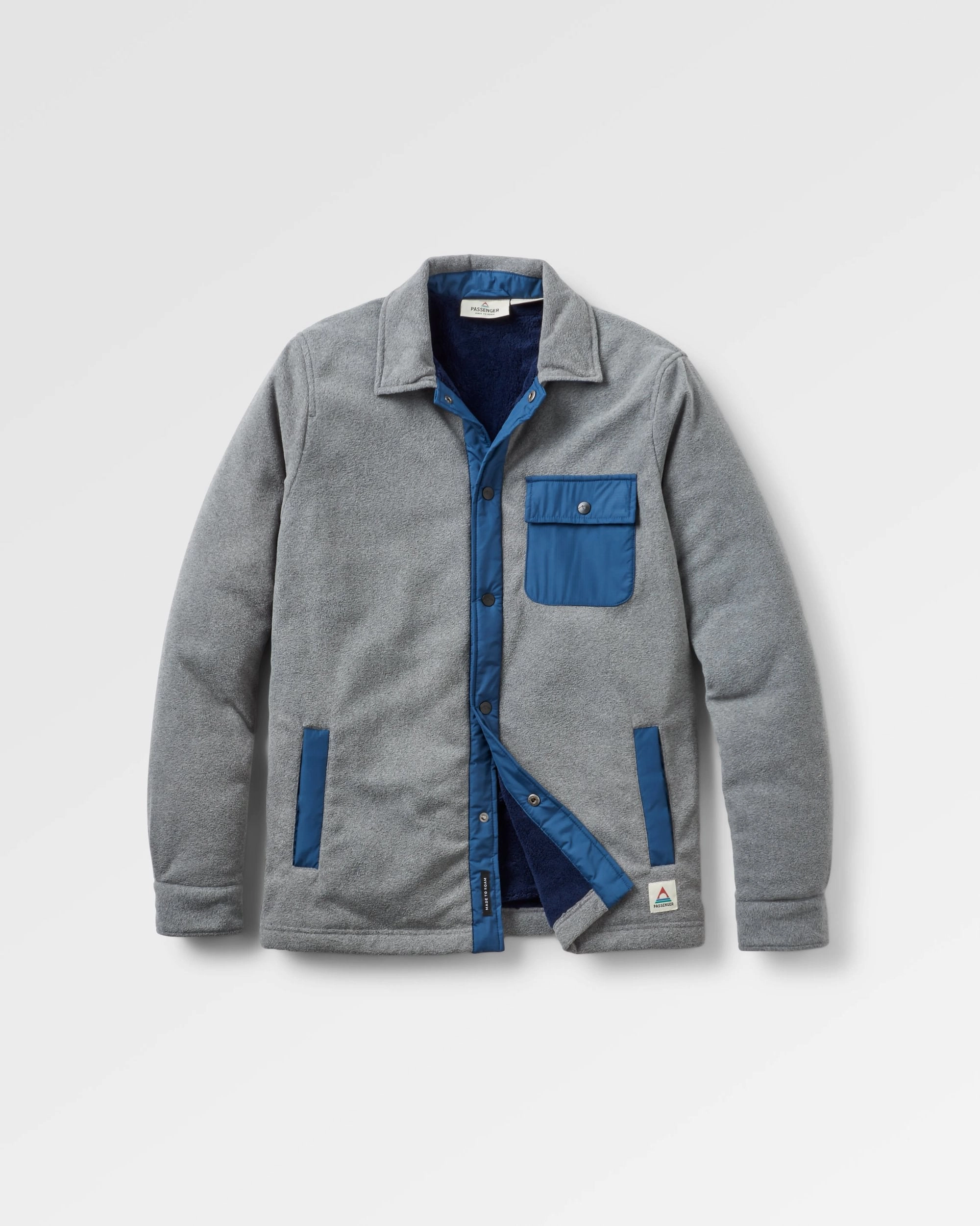 Firelight Sherpa Lined Overshirt - Grey Marl Warm Layer Option Non Irritating Collar