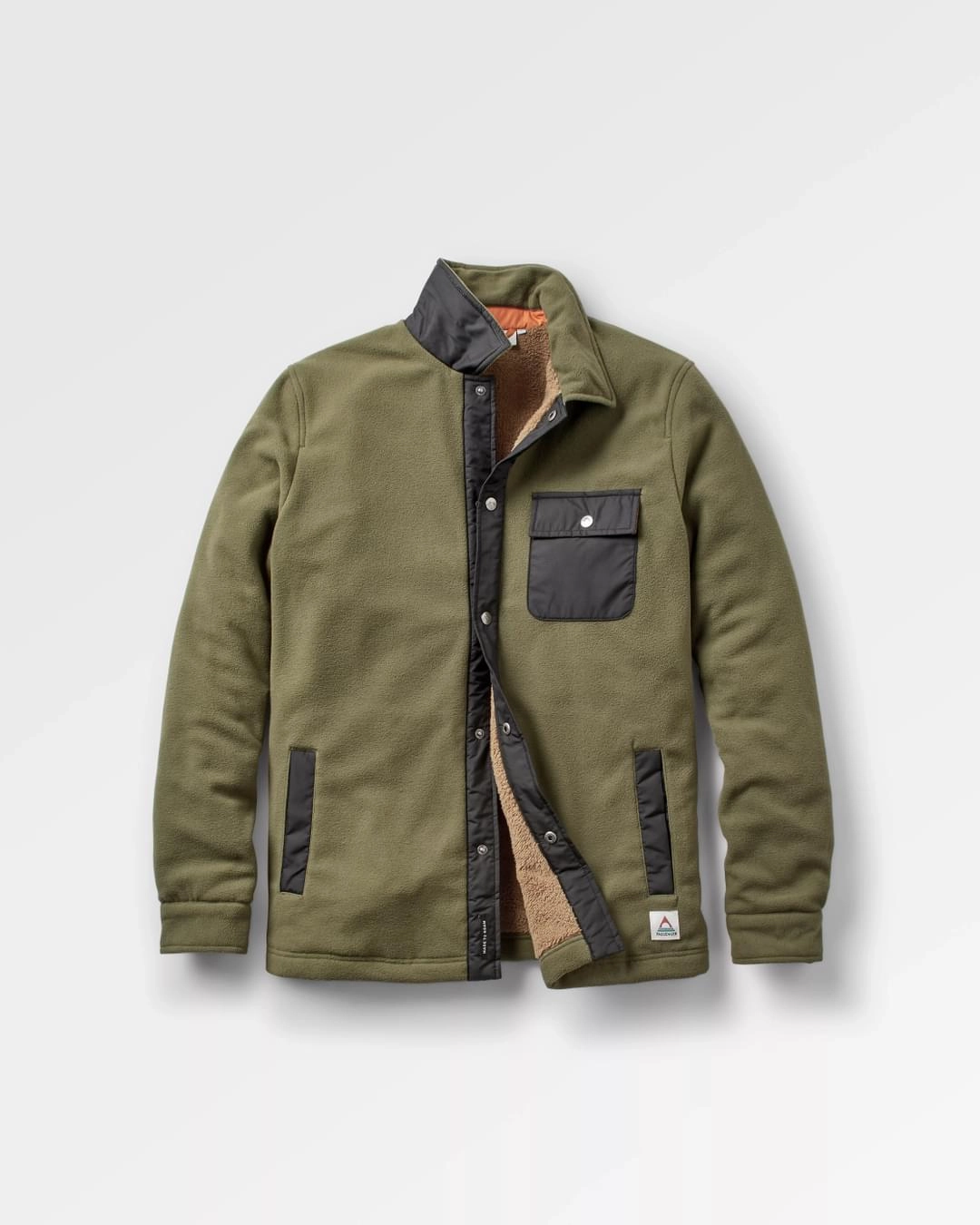 TearResistant Reinforcements Firelight Sherpa Lined Overshirt - Khaki