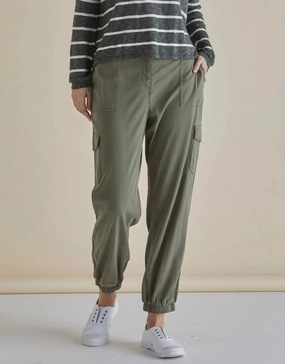 Lacey Lyocell Cargo Jogger - Khaki All-Purpose Wear Utility Style