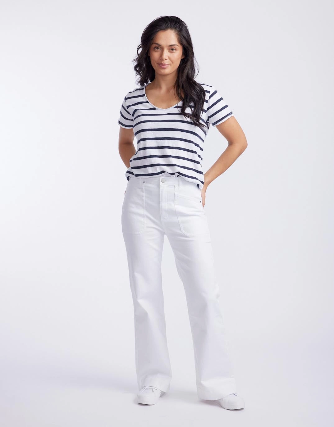 Jayne Wide Leg Jean - White Clean Piece All Occasion