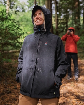 Five Element Recycled Waterproof Jacket - Black anti static coating Outdoor Trip