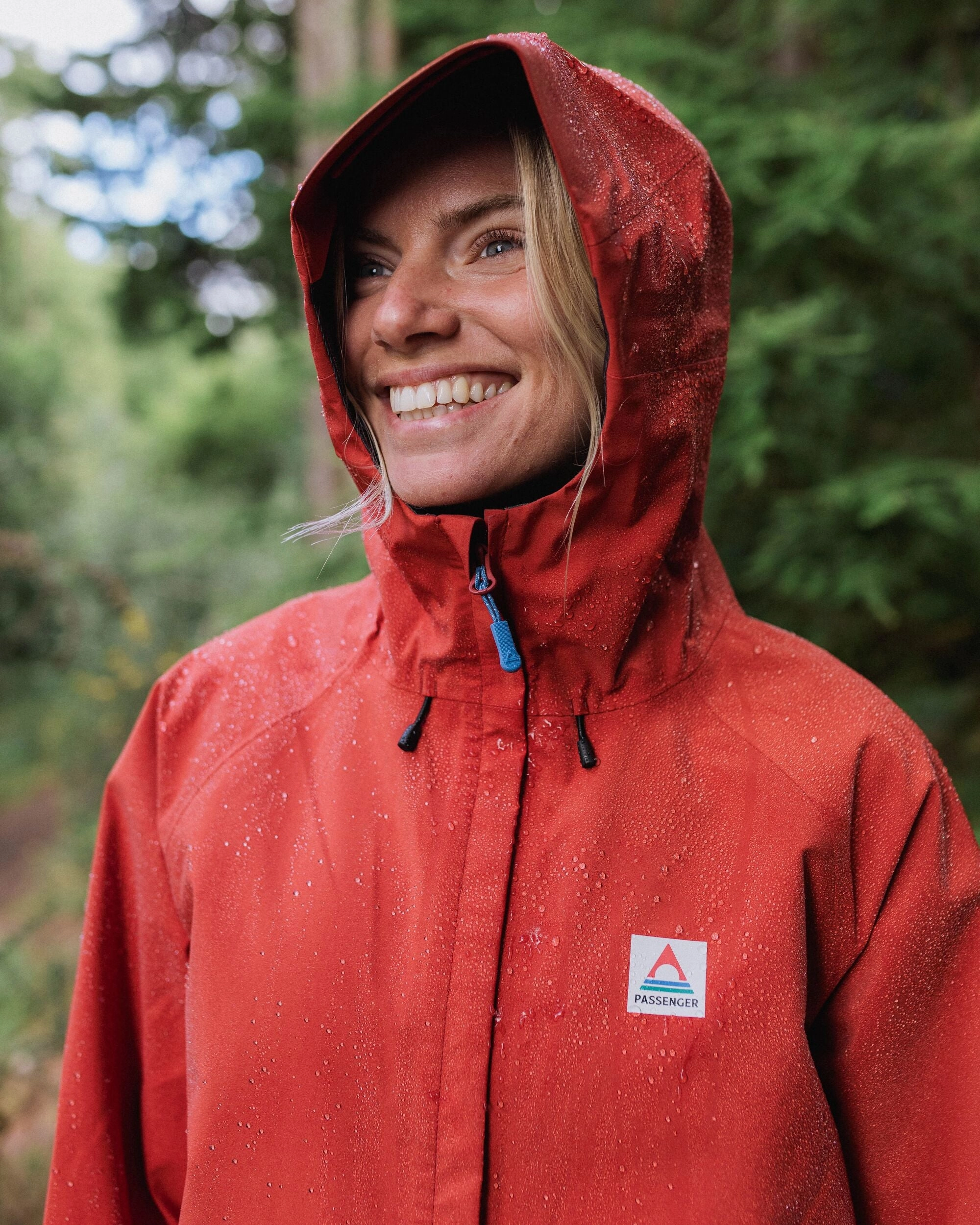 Five Element Recycled Waterproof Jacket - Red Ochre Smart Design Quilted Pattern