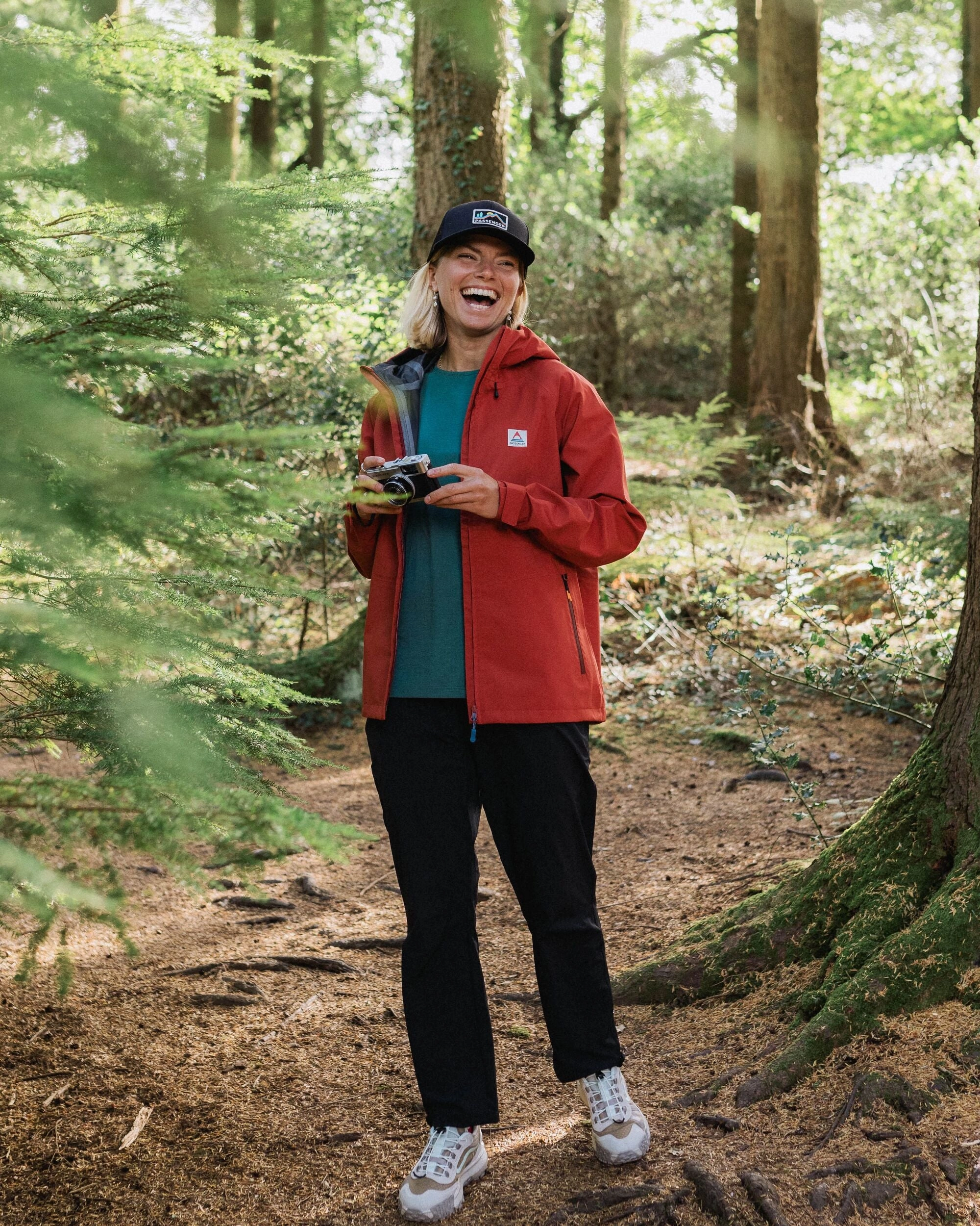 Five Element Recycled Waterproof Jacket - Red Ochre Moisture Wicking Inner Layer Magnetic Closure Options