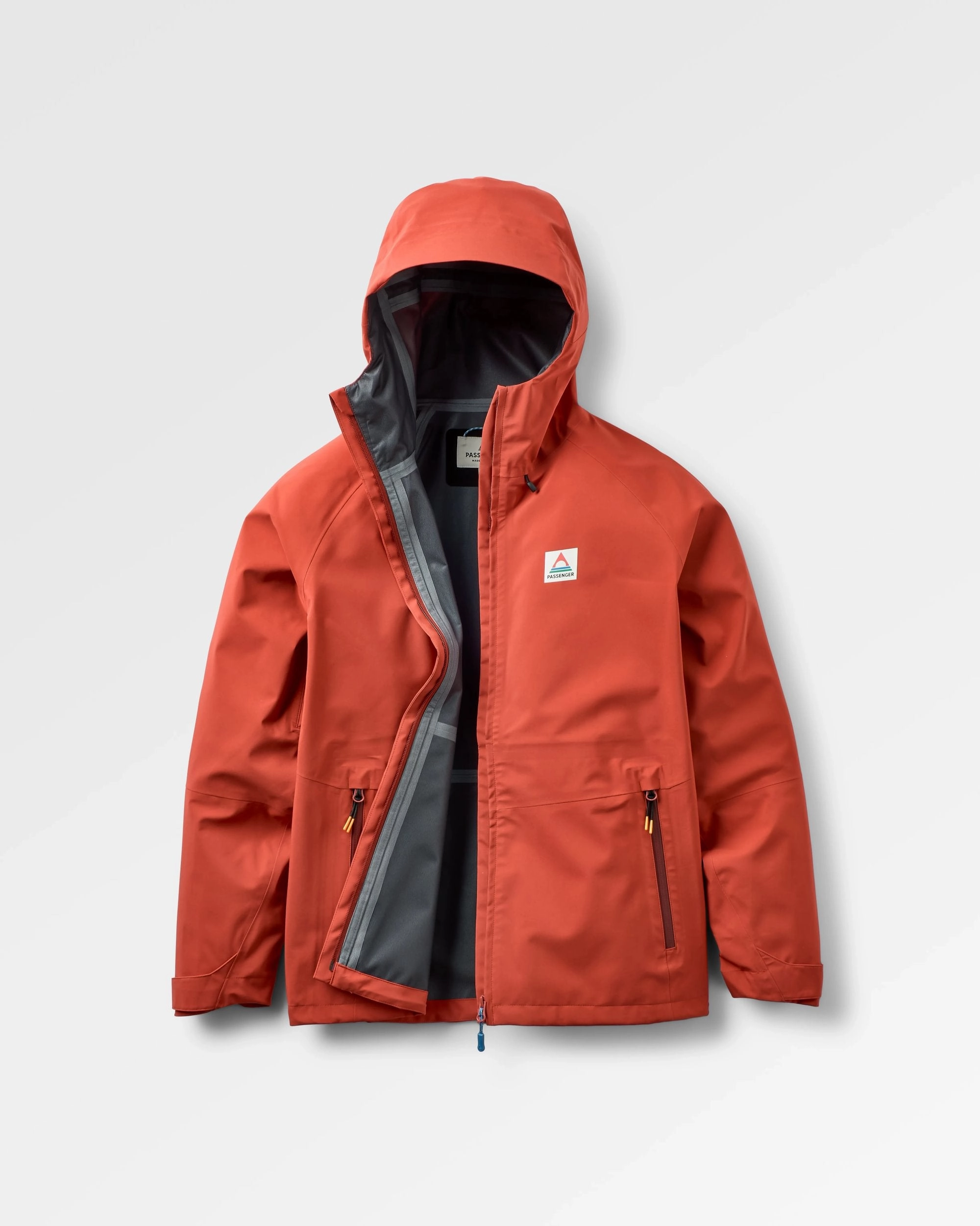 Static Dissipating Threading Five Element Recycled Waterproof Jacket - Red Ochre