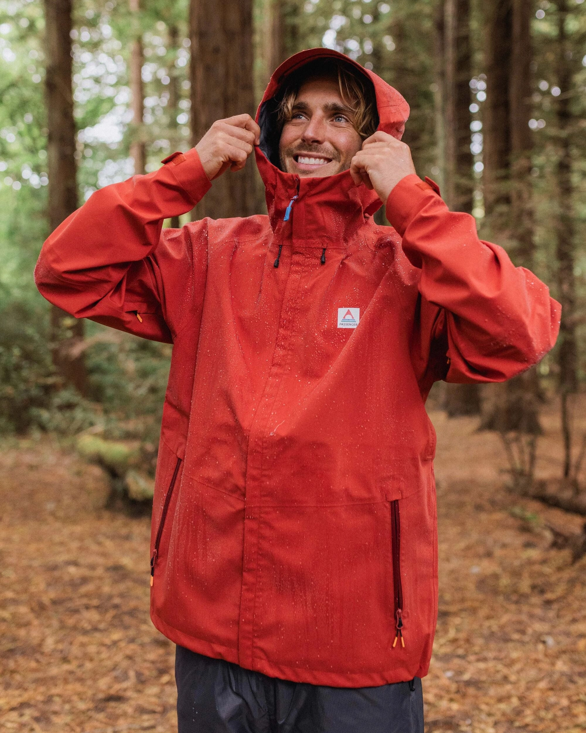 Five Season Recycled Waterproof Jacket - Red Ochre Dynamic flex