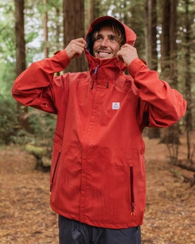 Five Season Recycled Waterproof Jacket - Red Ochre Dynamic flex