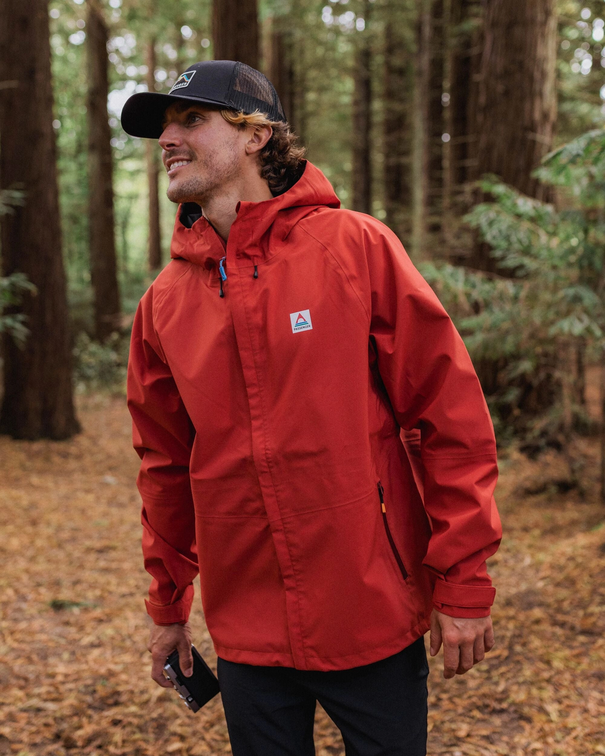 Five Season Recycled Waterproof Jacket - Red Ochre Reinforced Elbow Patches