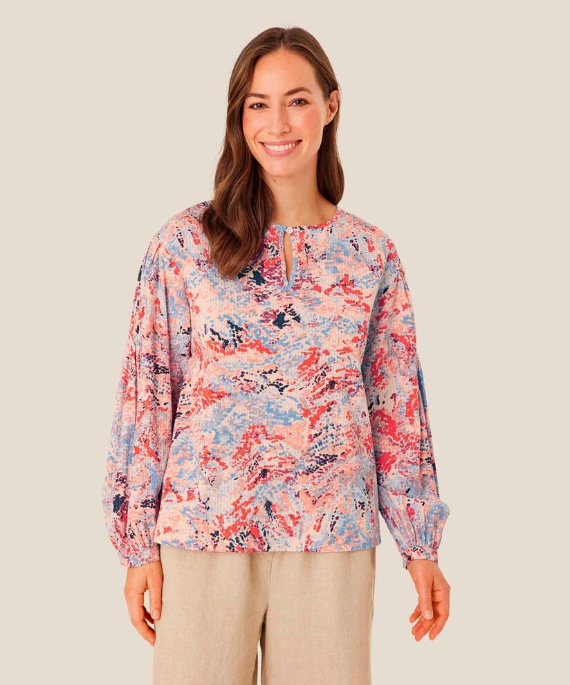 QuickDry MultiDirectionalStretch 1008798 MaDanette Print Blouse - Orange Com