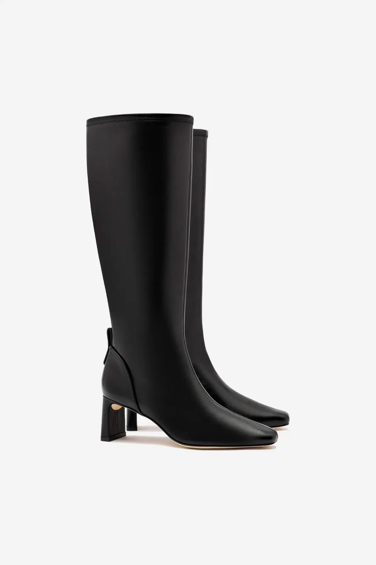 Alexis Hi Boot In Black Stretch Leather Waterproof River Crossing