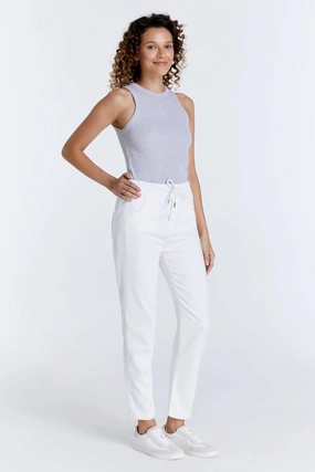 Low Profile Fasteners Layer-Friendly Fit Ella Jogger Pant - White - L01  27" Inseam
